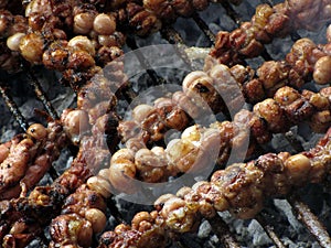 Grilled guts veal detail