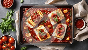 Grilled halloumi cheese with tomatoes, ai