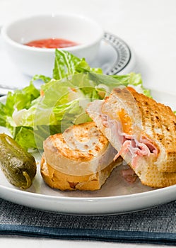 Grilled ham and cheese sandwich