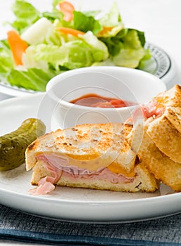 Grilled ham and cheese sandwich