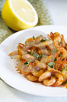 GRILLED HONEY GARLIC SHRIMP AT PLATE