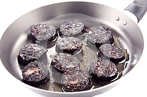 Grilled irish black pudding