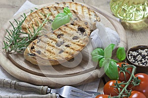 Grilled italian ciabatta bread