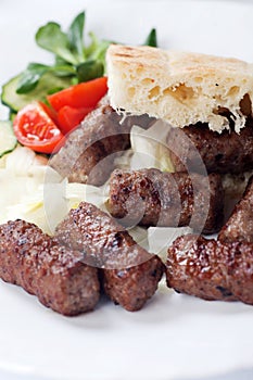 Grilled kebab with pita bread