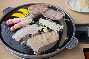 Grilled Korean BBQ in restaurant