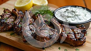 Grilled lamb chops with roasted potatoes