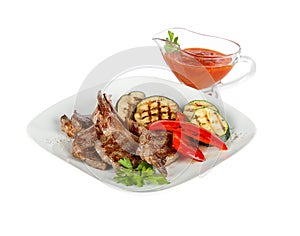 Grilled lamb chops with Vegetables