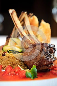 Grilled lamb with cous-cous