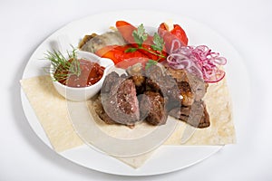 Grilled lamb kebab