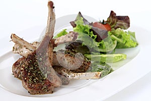 Grilled lamb racks photo