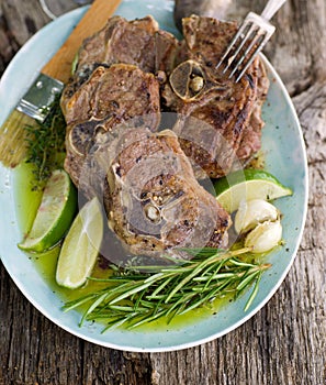 Grilled lamb steak