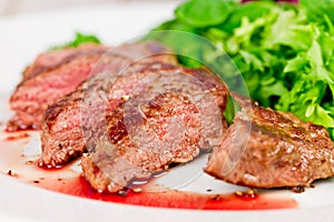 Grilled lamb steak