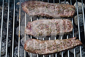 Grilled lamb steaks