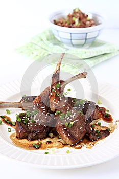 Grilled Lamb Teriyaki with Brown Rice