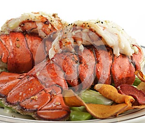 Grilled Lobster Tail With Asparagus