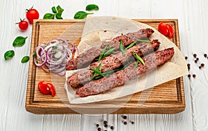 Grilled Lula kebab with spices