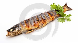 Grilled Mackerel: Super Detailed High Quality Hd Cooked Fish photo