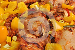 Grilled marinated chicken chasseur