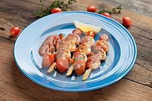 Grilled marinated prawns with cherry tomato confit