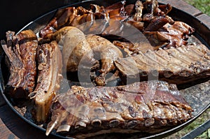 Grilled meat assortment photo