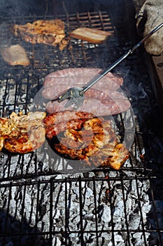 Grilled meat, barbecue