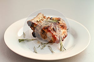 Grilled meat with herbs