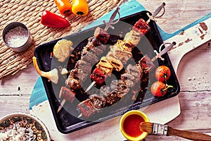 Grilled Meat Skewers with Fresh Ingredients