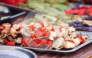 Grilled meat with vegetable