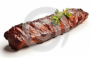 Grilled Meat on White Background