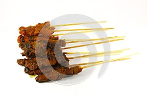 Grilled Meats Skewered on Bamboo Sticks