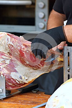 Grilled mixed meat at the village festival