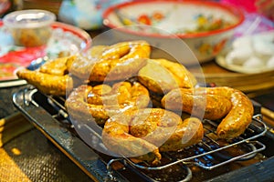 Grilled Northern Thai Sausage on a Rack