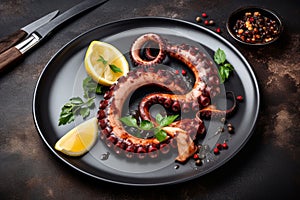 Grilled octopus restaurant. Generate Ai