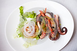 Grilovaný chobotnice salát 