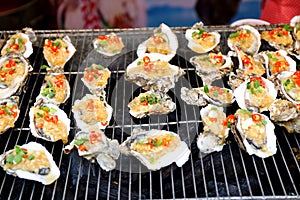 grilled oyster seafood Chinese cuisine food