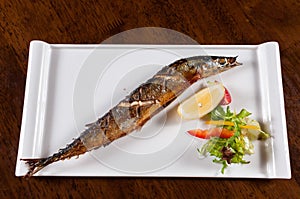 Grilled pacific saury