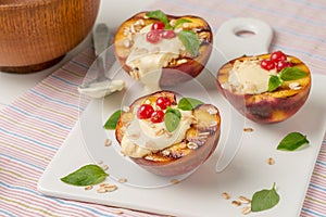 Grilled peaches dessert
