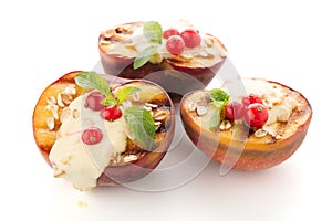 Grilled peaches dessert