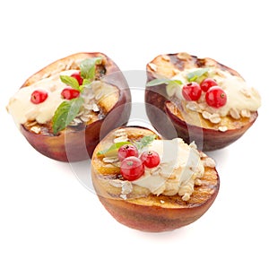 Grilled peaches dessert