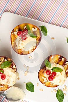 Grilled peaches dessert