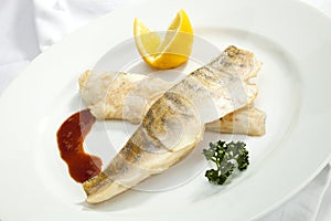 Grilled Pikeperch with lemon photo