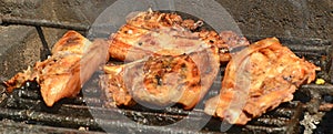 Grilled pork belly chopped