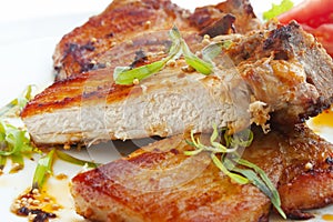 Grilled pork chop with spices