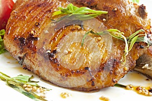 Grilled pork chop with spices