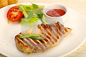 Grilled pork cutlet