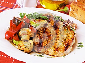 Grilled pork loin chops