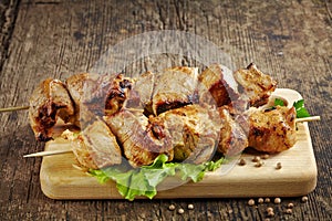 Grilled pork meat kebab