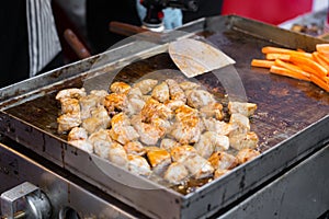 Grilled pork or meat in market