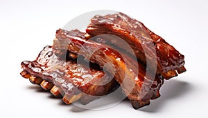 Grilled pork rib, smoked beef, gourmet meal, cooked to perfection generated by AI