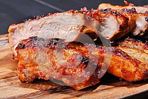 Grilled pork ribs photo